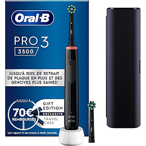 Braun ORAL-B PRO 3 3500 NEGRO + ESTUCHE - Cepillo Dental Electrico