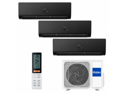 Haier FLEXIS.S 25+25+35/55 BLACK - Aire Acondicionado Inverter 2236 Frigorias Multisplit 3x1