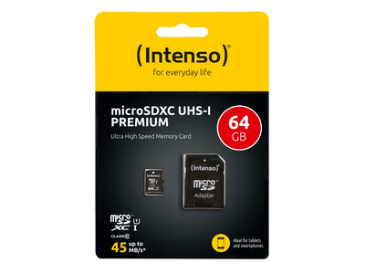Intenso 3423490 HS-I 64GB SDXC PREMIUM - Tarjetas De Memoria Microsd