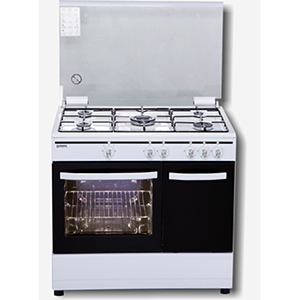 Rommer CH-905 B FG PB BLAN BUT - Cocina De Gas 5 Zonas Coccion Con Portabombonas Blanca