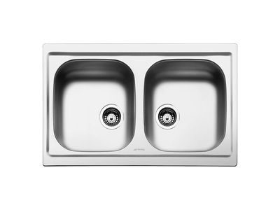 Smeg LYP792 - Fregadero De Cocina Acero 79 Cm 2 Cubetas 0 Escurridor
