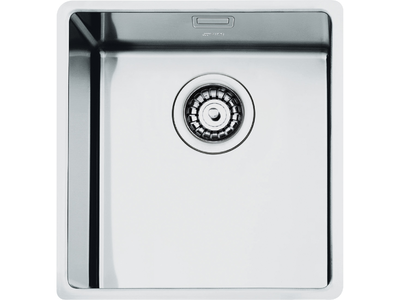 Smeg VFU45SFR - Fregadero De Cocina Acero 45 Cm 1 Cubeta 0 Escurridor Bajo Encimera