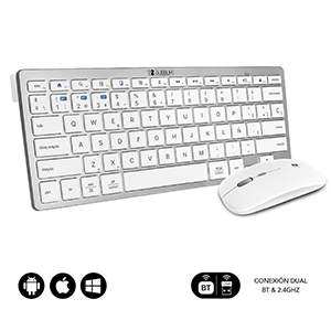 Subblim 2.4G + BLUETOOTH PLATA - Conjunto Teclado+raton Inalambrico