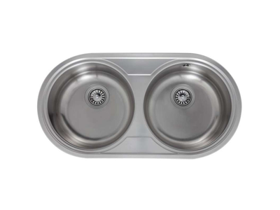Teka DR-80 2C - Fregadero De Cocina Acero Inox 80 Cm 2 Cubetas 0 Escurridor