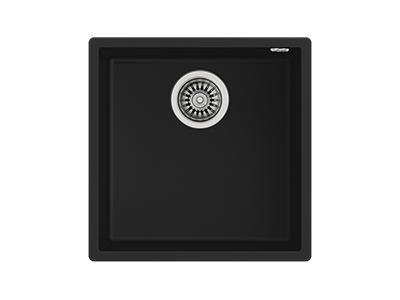 Teka SQUARE 40.40 TG NEGRO - Fregadero De Cocina Sintetico 50 Cm 1 Cubeta 0 Escurridores