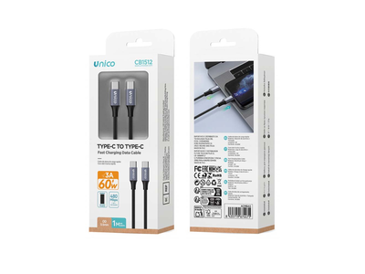 Unico CB1512 1M 60W USB C-C BLACK - Cable para Movil
