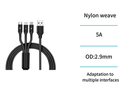 Cable Unico CB0396 1,2M 3 EN 1 USB a A M-C-L NEGRO