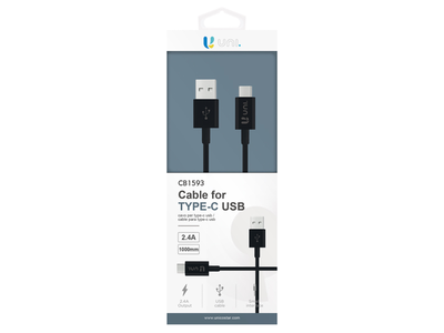 Cable Unico CB1593 1M USB A a USB C NEGRO
