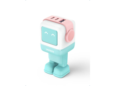 Varios ROBOT USB-A+2C 65W PINK-BLUE - Cargador Para Movil