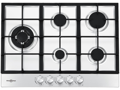 Vitrokitchen EN73IB - Encimera De Gas 5 Zonas Coccion Ancho 70 Cm