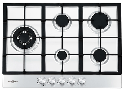 Vitrokitchen EN73IN - Encimera De Gas 5 Zonas Coccion Ancho 70 Cm inox